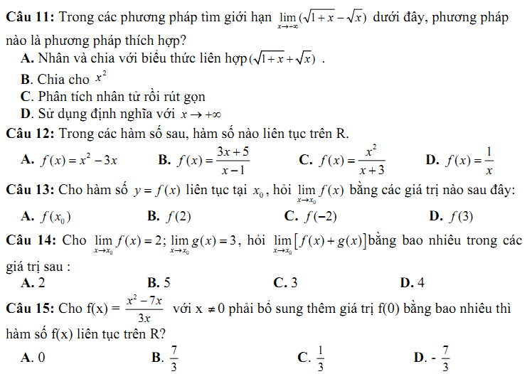 Đề kiểm tra 1 tiết Toán 11 Chương 4 Đại số - Đề 4 I Toploigiai