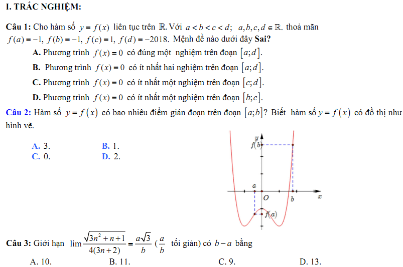 Đề kiểm tra 1 tiết Toán 11 Chương 4 Đại số - Đề 14 I Toploigiai