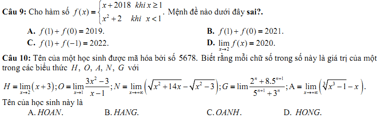 Đề kiểm tra 1 tiết Toán 11 Chương 4 Đại số - Đề 14 I Toploigiai