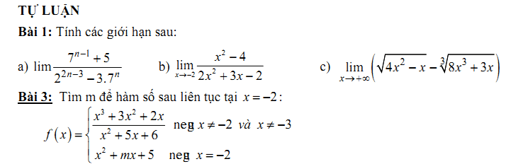 Đề kiểm tra 1 tiết Toán 11 Chương 4 Đại số - Đề 19 I Toploigiai