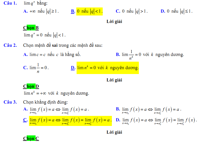 Đề kiểm tra 1 tiết Toán 11 Chương 4 Đại số - Đề 22 I Toploigiai
