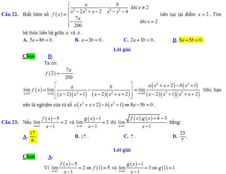 Đề kiểm tra 1 tiết Toán 11 Chương 4 Đại số - Đề 22 I Toploigiai