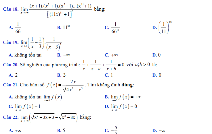 Đề kiểm tra 1 tiết Toán 11 Chương 4 Đại số - Đề 26 I Toploigiai