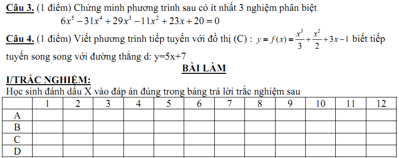 Đề kiểm tra 1 tiết Toán 11 Chương 4 Đại số - Đề 28 I Toploigiai