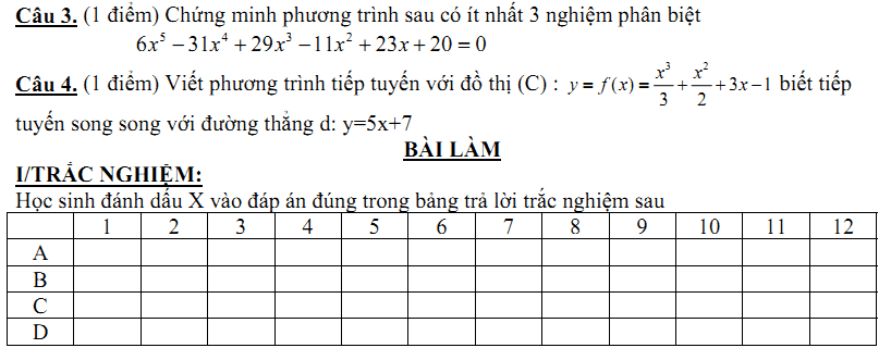 Đề kiểm tra 1 tiết Toán 11 Chương 4 Đại số - Đề 29 I Toploigiai