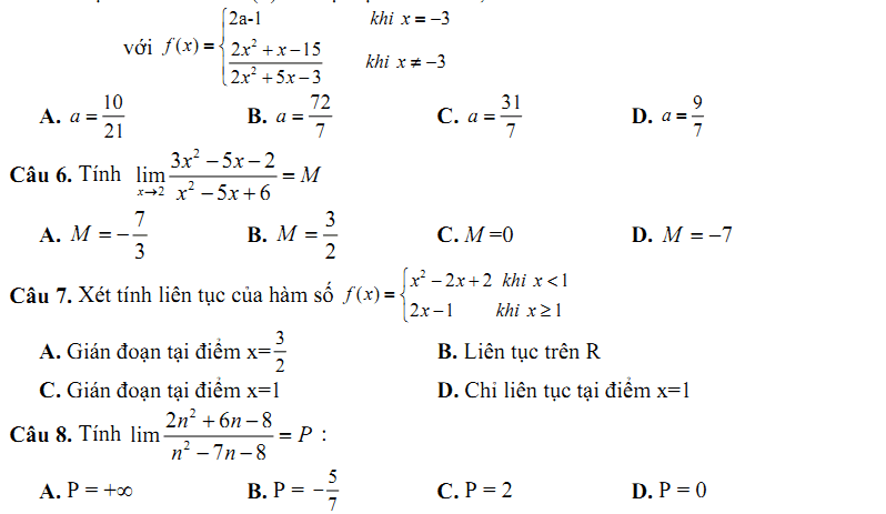 Đề kiểm tra 1 tiết Toán 11 Chương 4 Đại số - Đề 32 I Toploigiai