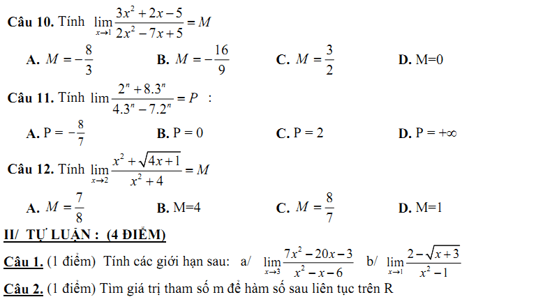 Đề kiểm tra 1 tiết Toán 11 Chương 5 Đại số - Đề 2 I Toploigiai