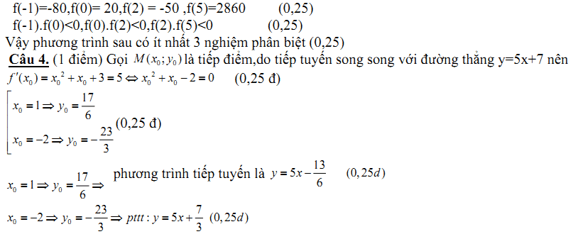 Đề kiểm tra 1 tiết Toán 11 Chương 5 Đại số - Đề 4 I Toploigiai