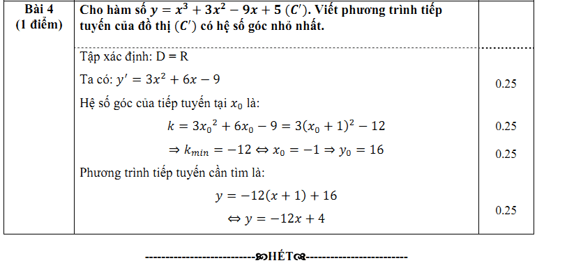 Đề kiểm tra 1 tiết Toán 11 Chương 5 Đại số - Đề 12 I Toploigiai
