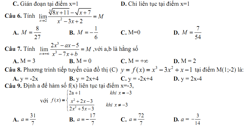Đề kiểm tra 1 tiết Toán 11 Chương 5 Đại số - Đề 8 I Toploigiai