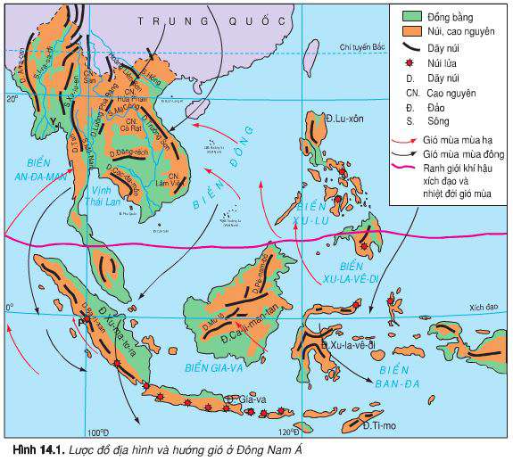 Lý thuyết Địa 8: Bài 14. Đông Nam Á - đất liền và hải đảo | Giải Địa 8 - TopLoigiai