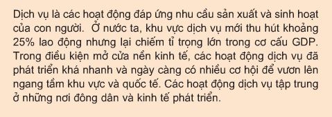 Lý thuyết Địa 9: Bài 13. Vai trò đặc điểm phát triển và phân bố của dịch vụ | Giải Địa 9 - TopLoigiai