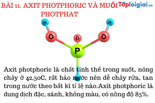 Lý thuyết Hóa 11: Bài 11. Axit photphoric và muối photphat | Giải Hóa 11