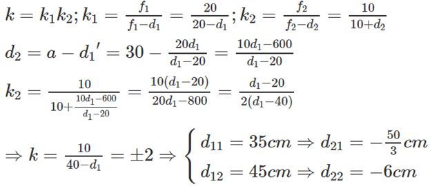 Giải SBT Vật lý 11: Bài 30. Giải bài toán về hệ thấu kính | Giải sách bài tập Vật lý 11 (ảnh 2)