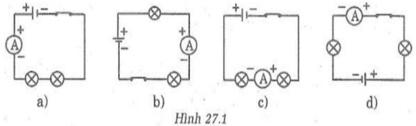 Giải SBT Vật lý 7: Bài 27. Thực hành. Đo cường độ dòng điện và hiệu điện thế đối với đoạn mạch nối tiếp – TopLoigiai