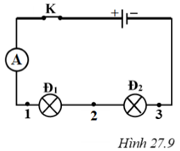 Giải SBT Vật lý 7: Bài 27. Thực hành. Đo cường độ dòng điện và hiệu điện thế đối với đoạn mạch nối tiếp – TopLoigiai (ảnh 9)