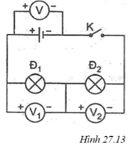Giải SBT Vật lý 7: Bài 27. Thực hành. Đo cường độ dòng điện và hiệu điện thế đối với đoạn mạch nối tiếp – TopLoigiai (ảnh 13)