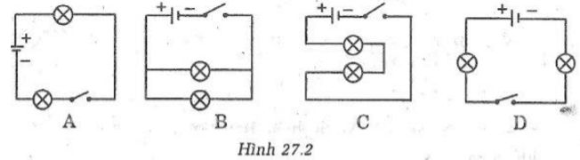 Giải SBT Vật lý 7: Bài 27. Thực hành. Đo cường độ dòng điện và hiệu điện thế đối với đoạn mạch nối tiếp – TopLoigiai (ảnh 2)