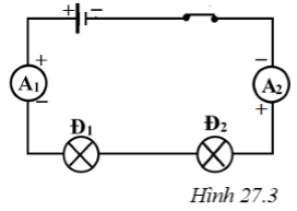 Giải SBT Vật lý 7: Bài 27. Thực hành. Đo cường độ dòng điện và hiệu điện thế đối với đoạn mạch nối tiếp – TopLoigiai (ảnh 3)