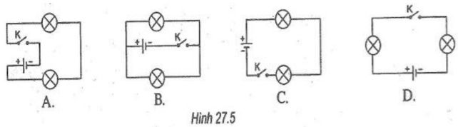 Giải SBT Vật lý 7: Bài 27. Thực hành. Đo cường độ dòng điện và hiệu điện thế đối với đoạn mạch nối tiếp – TopLoigiai (ảnh 5)