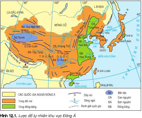Giải Tập bản đồ Địa lý 8: Bài 12. Đặc điểm tự nhiên khu vực Đông Á - Toploigiai