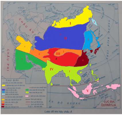 Giải Tập bản đồ Địa lý 8: Bài 2. Khí hậu Châu Á - Toploigiai