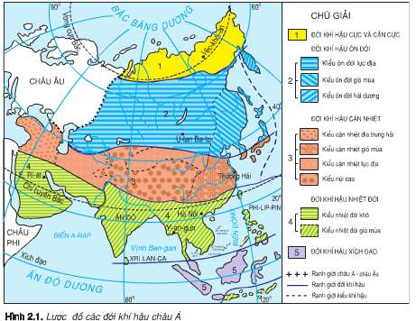 Giải Tập bản đồ Địa lý 8: Bài 2. Khí hậu Châu Á - Toploigiai