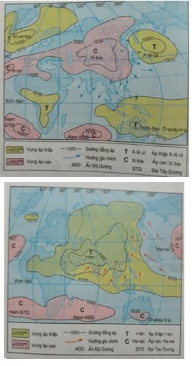 Giải Tập bản đồ Địa lý 8: Bài 4. Thực hành: Phân tích hoàn lưu gió mùa ở Châu Á - Toploigiai
