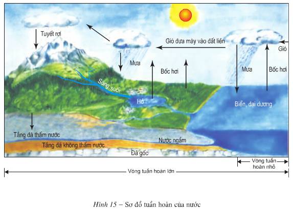 Soạn Địa 10 Bài 15 ngắn nhất: Thủy quyển. Một số nhân tố ảnh hưởng đến chế độ nước sông. Một số sông lớn trên Trái Đất (ảnh 2)