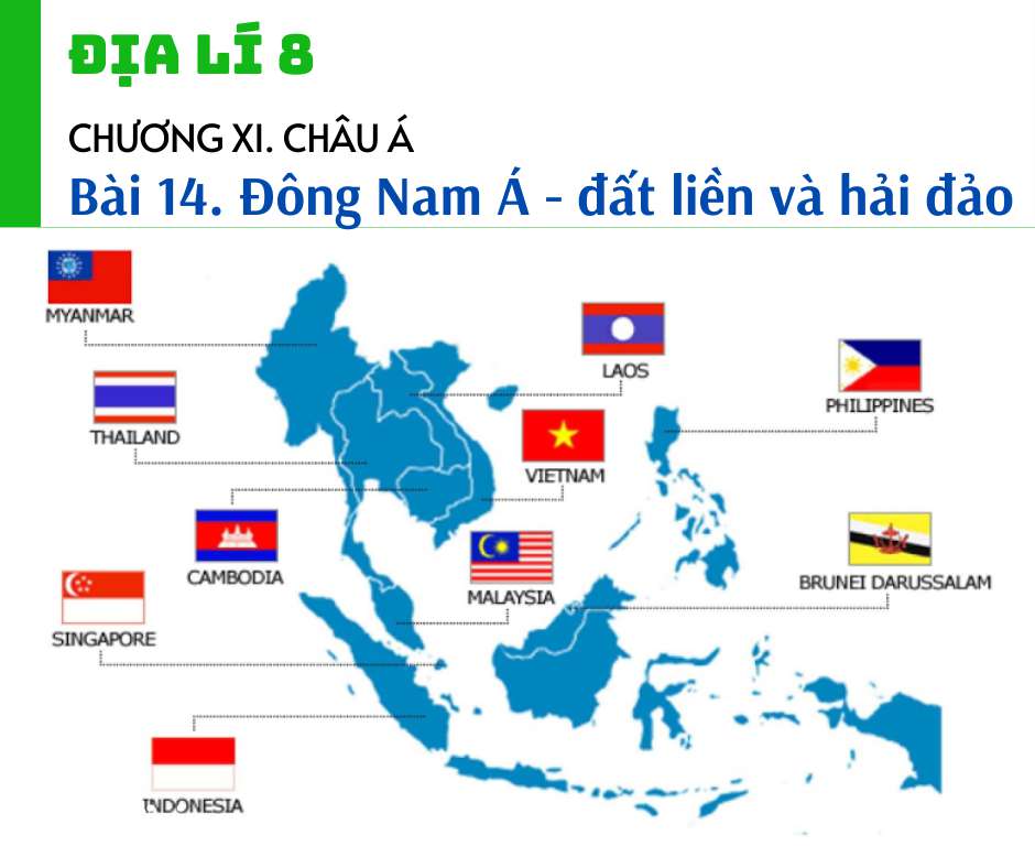 Soạn Địa 8 Bài 14 ngắn nhất: Đông Nam Á - đất liền và hải đảo - Toploigiai