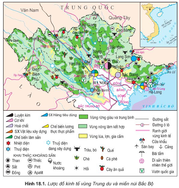 Soạn Địa 9 Bài 19 ngắn nhất: Thực hành: Đọc bản đồ, phân tích và đánh giá ảnh hưởng của tài nguyên khoáng sản đối với phát triển công nghiệp ở Trung du và miền núi Bắc Bộ (ảnh 3)