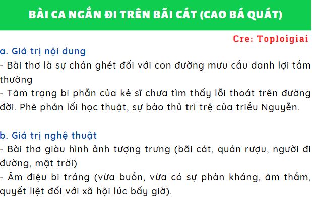 Soạn văn 11: Bài ca ngắn đi trên bãi cát (Cao Bá Quát) | Ngữ văn 11 chi tiết nhất