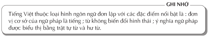 Soạn bài Đặc điểm loại hình của tiếng Việt ngắn nhất | Soạn văn 11 ngắn nhất – TopLoigiai