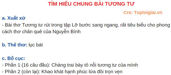 Soạn bài Tương tư ngắn nhất | Soạn văn 11 ngắn nhất – TopLoigiai