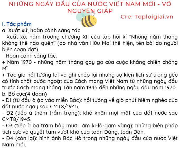  Soạn văn 12: Những ngày đầu của nước Việt Nam mới