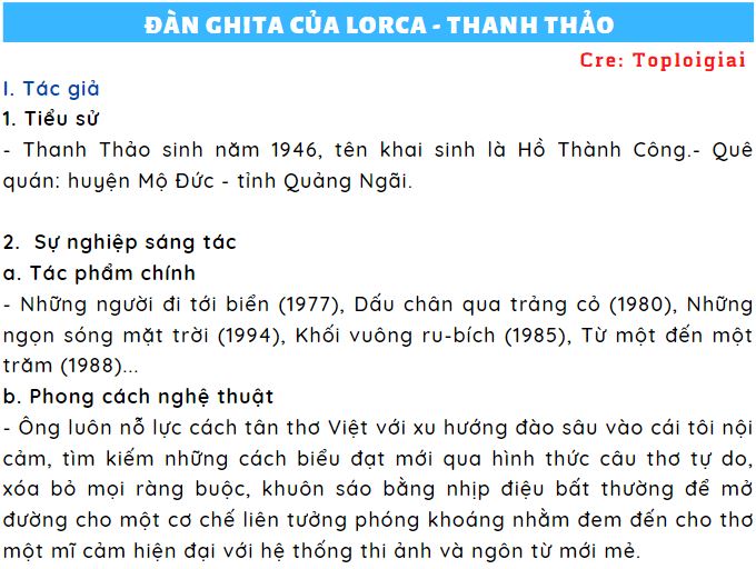 Soạn bài Đàn ghi ta của Lor-ca ngắn nhất | Soạn văn 12 ngắn nhất – TopLoigiai
