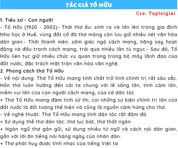 Soạn bài Việt Bắc - Phần 1: Tác giả ngắn nhất | Soạn văn 12 ngắn nhất – TopLoigiai