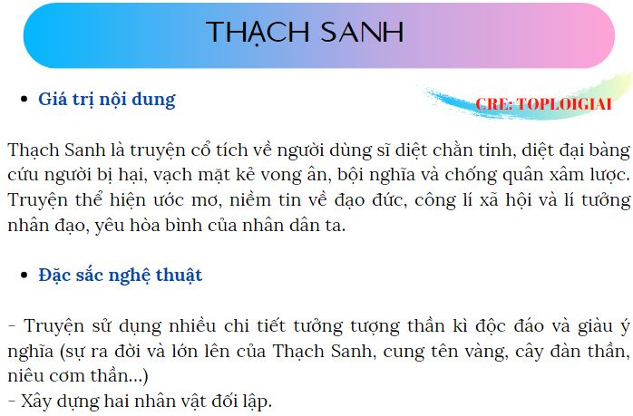 Soạn văn lớp 6: Thạch Sanh | Soạn văn 6 ngắn nhất tại TopLoigiai