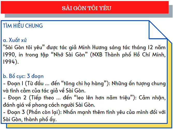 Soạn văn lớp 7: Sài Gòn tôi yêu | Ngữ văn 7 ngắn nhất tại TopLoigiai