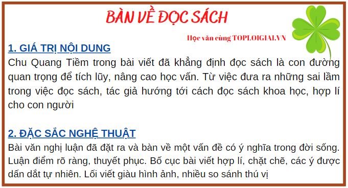 Soạn bài Bàn về đọc sách | Soạn văn 9