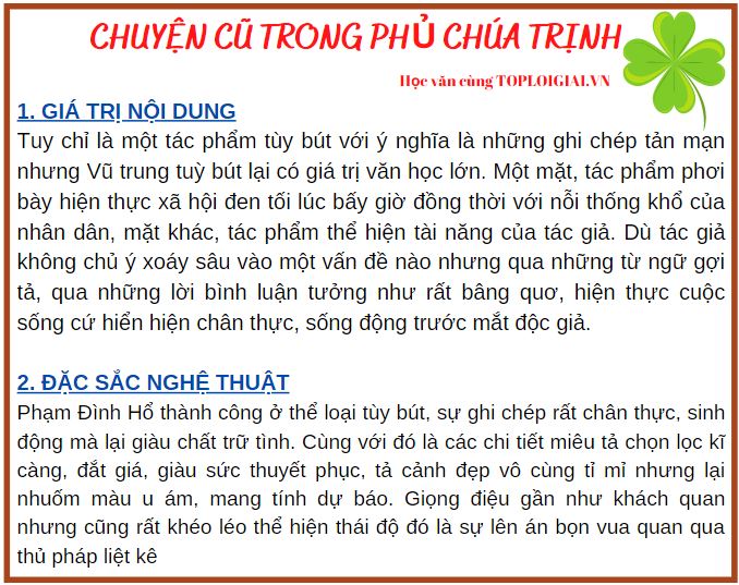 Soạn bài Chuyện cũ trong phủ chúa Trịnh | Soạn văn 9