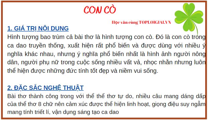 Soạn bài Con cò | Soạn văn 9
