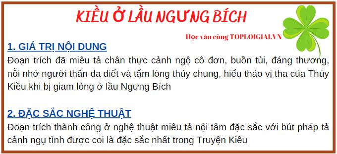 Soạn bài Kiều ở lầu Ngưng Bích | Soạn văn 9