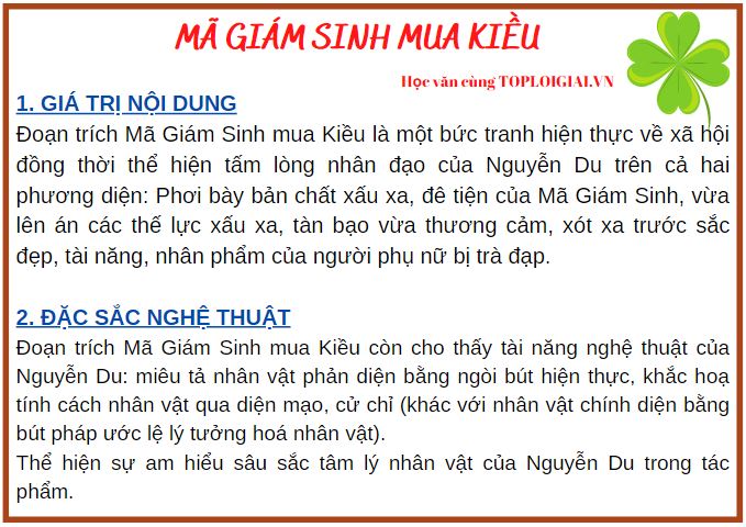 Soạn bài Mã Giám Sinh mua Kiều | Soạn văn 9