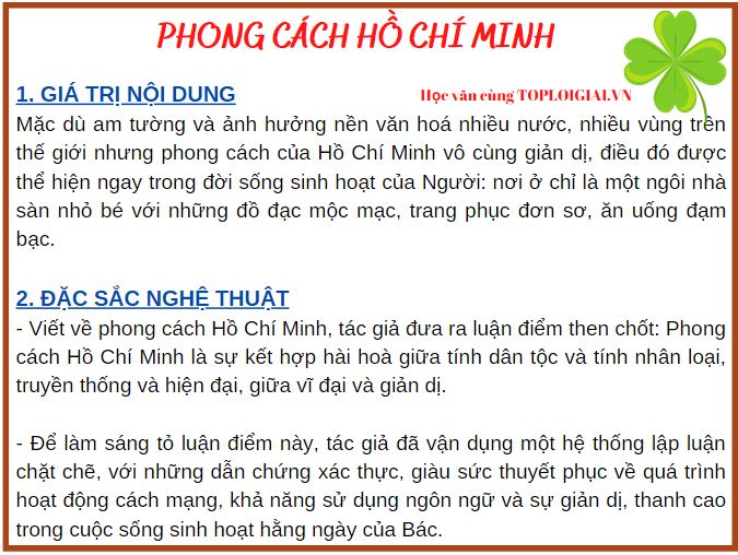 Soạn văn 9: Phong cách Hồ Chí Minh trang 8 ngắn nhất