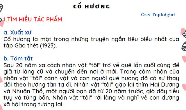 Soạn bài: Cố hương (ngắn nhất) | Soạn văn 9 ngắn nhất – TopLoigiai