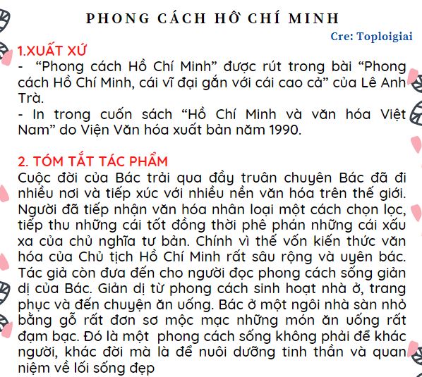 Soạn bài: Phong cách Hồ Chí Minh ngắn nhất | Soạn văn 9 ngắn nhất – TopLoigiai