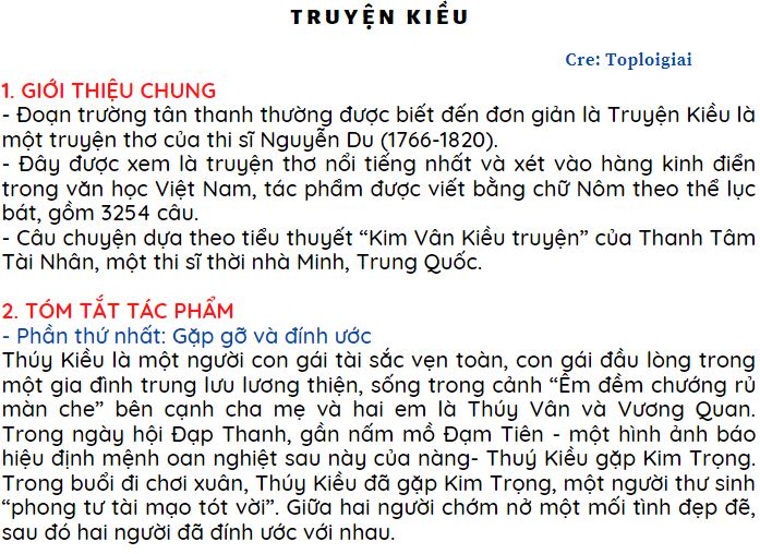 Soạn bài: Truyện Kiều của Nguyễn Du (ngắn nhất) | Soạn văn 9 ngắn nhất – TopLoigiai