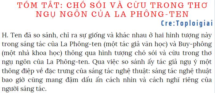 Soạn văn 9 siêu ngắn: Chó sói và cừu trong thơ ngụ ngôn của La Phông-ten | Soạn văn 9