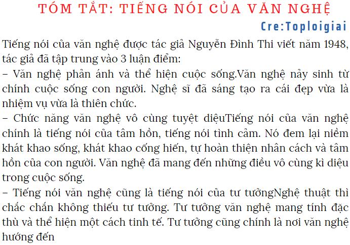 Soạn văn 9 siêu ngắn: Tiếng nói của văn nghệ - Nguyễn Đình Thi | Soạn văn 9